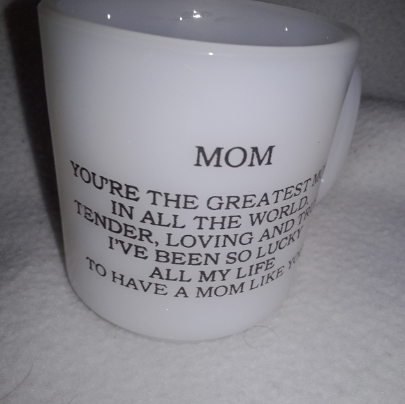 MCM Milk Glass MOM Poem Cup Mug Mid Century Modern - Picture 3 of 6